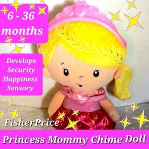 Fisher Price Princess Doll 6-36 months, Plush Mommy Chime Bell, cute girl doll